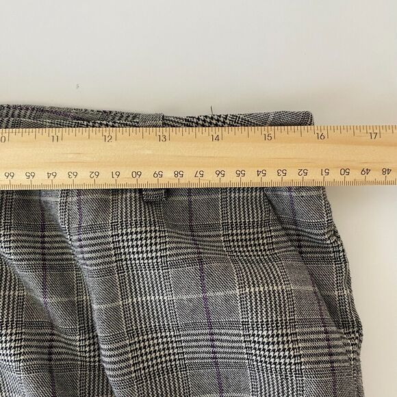 Cato Women's Pants Dress Plaid Gray Wide Leg Mid Rise Size 8 - Picture 6 of 13